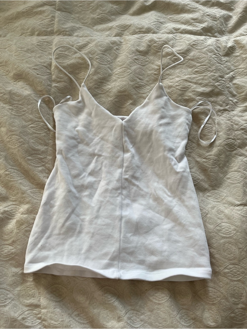 White Spaghetti Strap Camisole Top with built in bra size XS